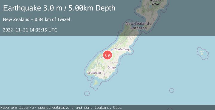 Map of SOUTH ISLAND OF NEW ZEALAND