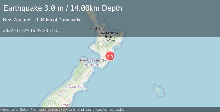 Map of NORTH ISLAND OF NEW ZEALAND