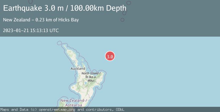 Map of OFF E. COAST OF N. ISLAND, N.Z.