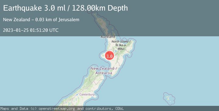 Map of NORTH ISLAND OF NEW ZEALAND