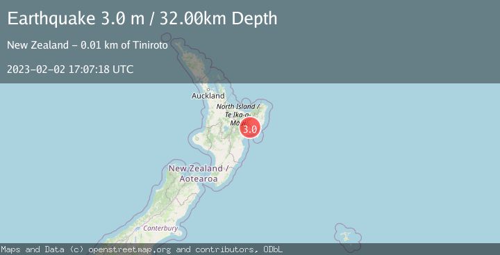 Map of NORTH ISLAND OF NEW ZEALAND