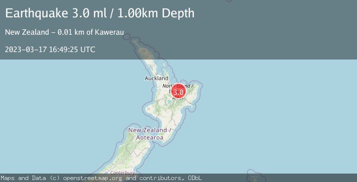 Map of NORTH ISLAND OF NEW ZEALAND