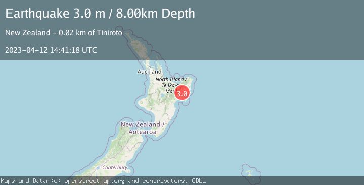 Map of NORTH ISLAND OF NEW ZEALAND