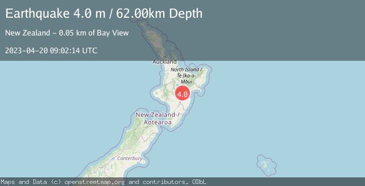 Map of NORTH ISLAND OF NEW ZEALAND