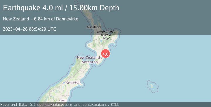 Map of NORTH ISLAND OF NEW ZEALAND