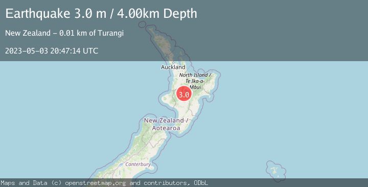 Map of NORTH ISLAND OF NEW ZEALAND