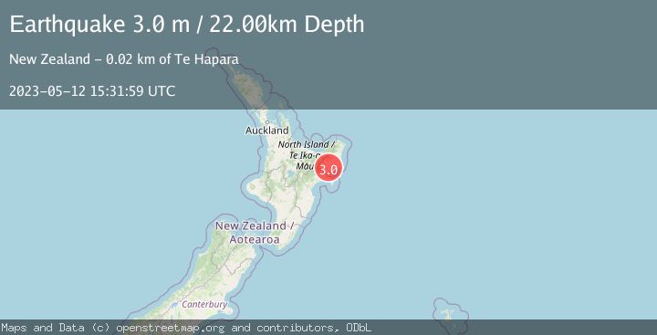 Map of NORTH ISLAND OF NEW ZEALAND