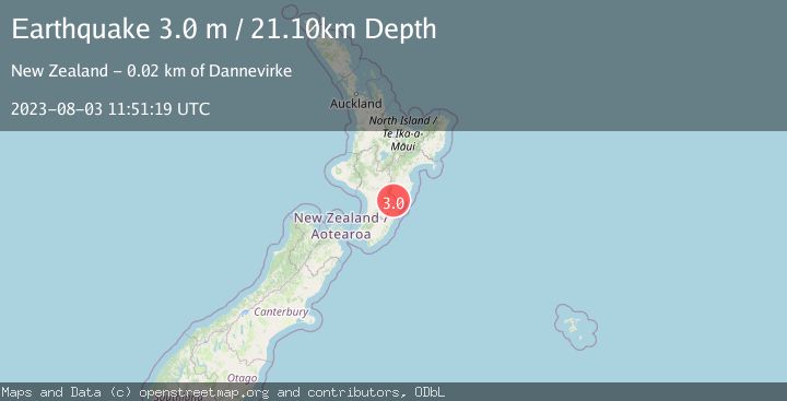 Map of NORTH ISLAND OF NEW ZEALAND