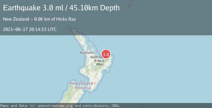 Map of OFF E. COAST OF N. ISLAND, N.Z.