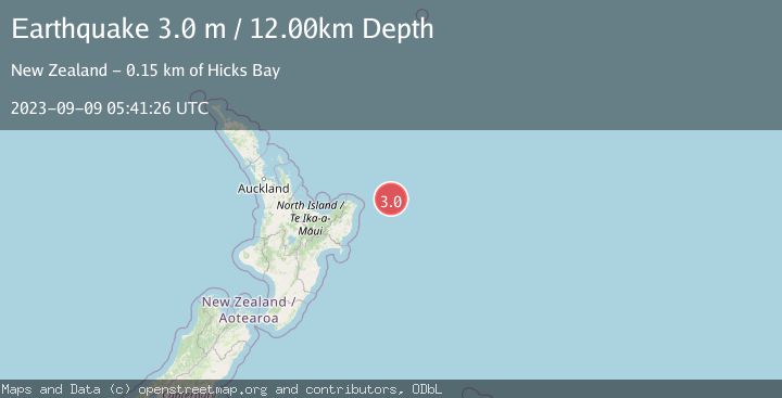 Map of OFF E. COAST OF N. ISLAND, N.Z.