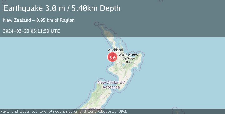 Map of NORTH ISLAND OF NEW ZEALAND