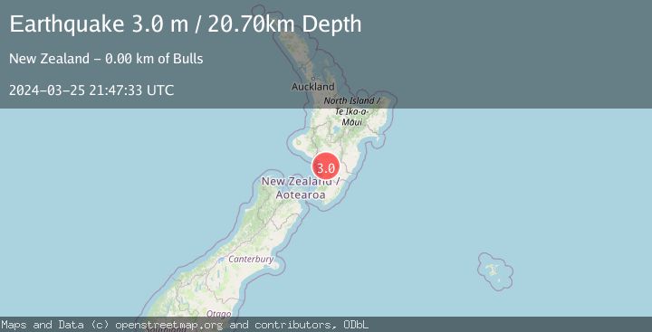 Map of NORTH ISLAND OF NEW ZEALAND