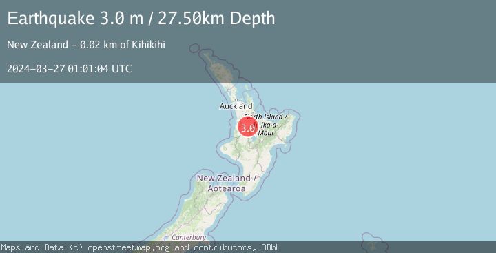 Map of NORTH ISLAND OF NEW ZEALAND