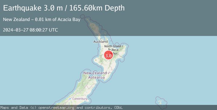 Map of NORTH ISLAND OF NEW ZEALAND