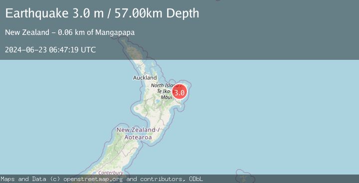 Map of NORTH ISLAND OF NEW ZEALAND