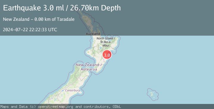 Map of NORTH ISLAND OF NEW ZEALAND