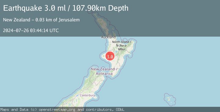 Map of NORTH ISLAND OF NEW ZEALAND