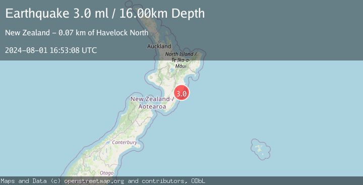 Map of NORTH ISLAND OF NEW ZEALAND