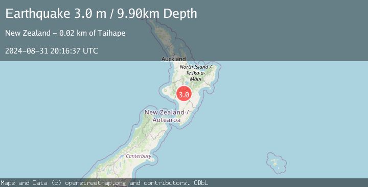Map of NORTH ISLAND OF NEW ZEALAND