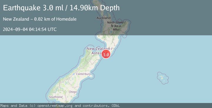 Map of NORTH ISLAND OF NEW ZEALAND