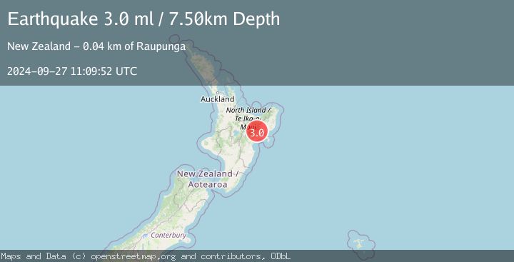 Map of NORTH ISLAND OF NEW ZEALAND