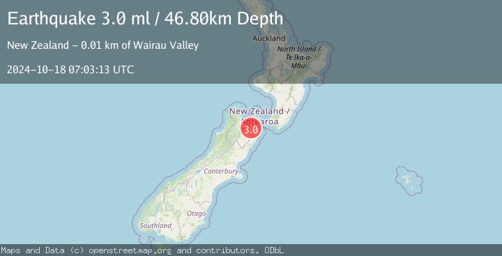 Map of SOUTH ISLAND OF NEW ZEALAND