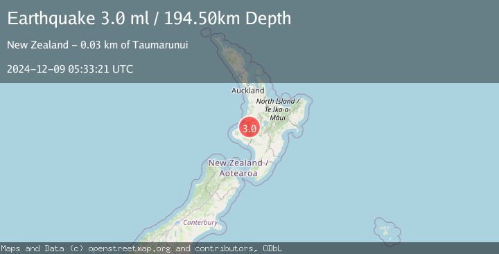 Map of NORTH ISLAND OF NEW ZEALAND