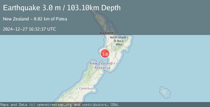 Map of NORTH ISLAND OF NEW ZEALAND