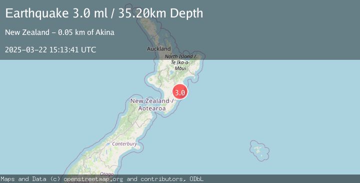 Map of NORTH ISLAND OF NEW ZEALAND