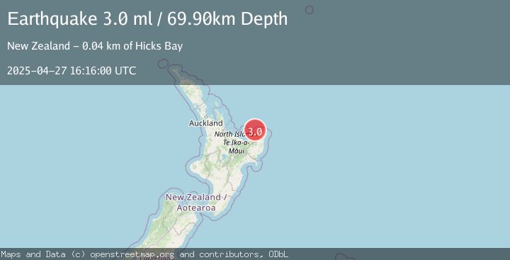 Map of OFF E. COAST OF N. ISLAND, N.Z.
