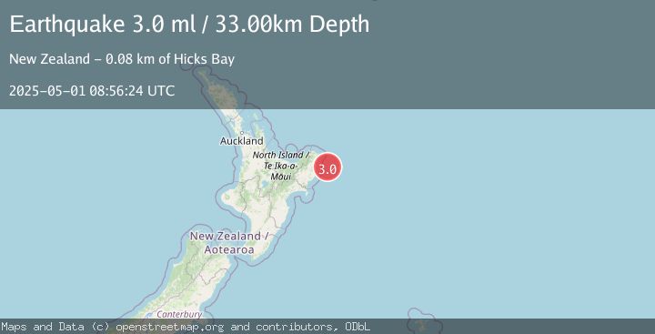 Map of OFF E. COAST OF N. ISLAND, N.Z.