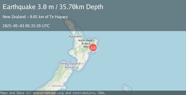 Map of NORTH ISLAND OF NEW ZEALAND