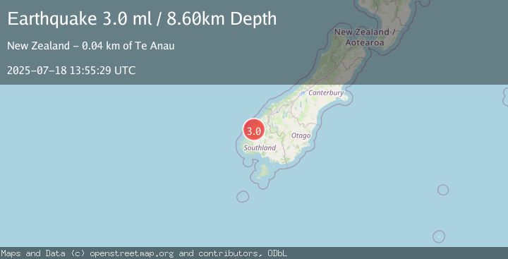 Map of SOUTH ISLAND OF NEW ZEALAND