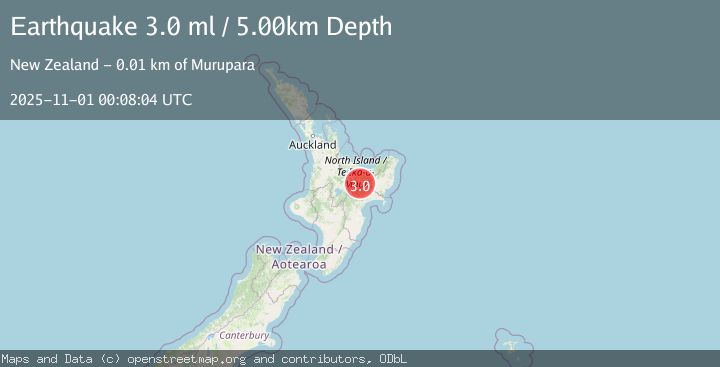 Map of NORTH ISLAND OF NEW ZEALAND