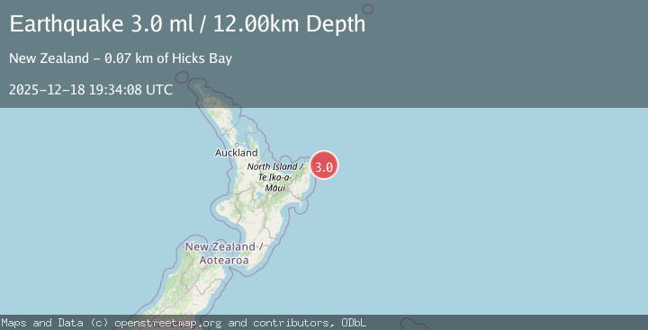 Map of OFF E. COAST OF N. ISLAND, N.Z.