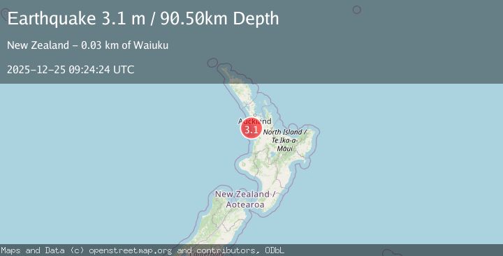 Map of NORTH ISLAND OF NEW ZEALAND
