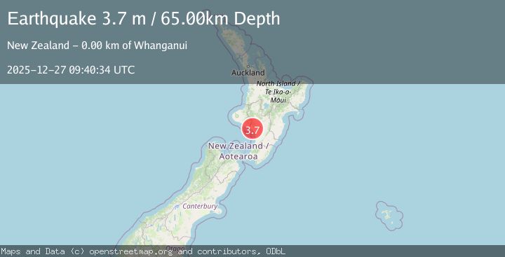 Map of NORTH ISLAND OF NEW ZEALAND