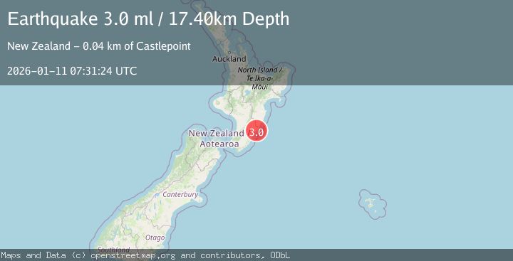 Map of NORTH ISLAND OF NEW ZEALAND