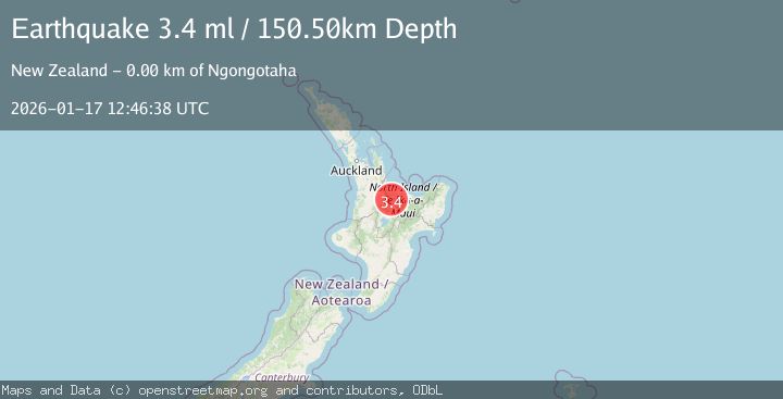 Map of NORTH ISLAND OF NEW ZEALAND