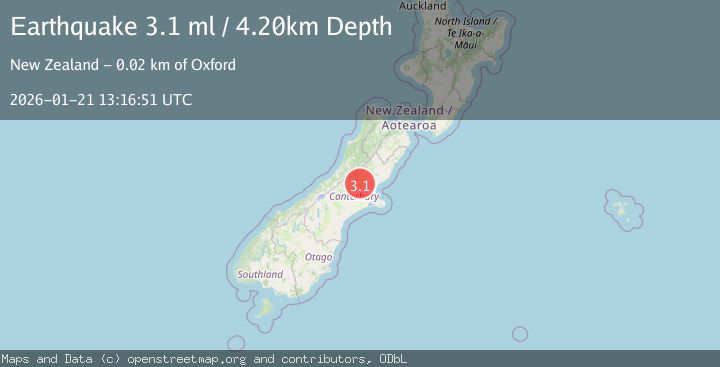Map of SOUTH ISLAND OF NEW ZEALAND