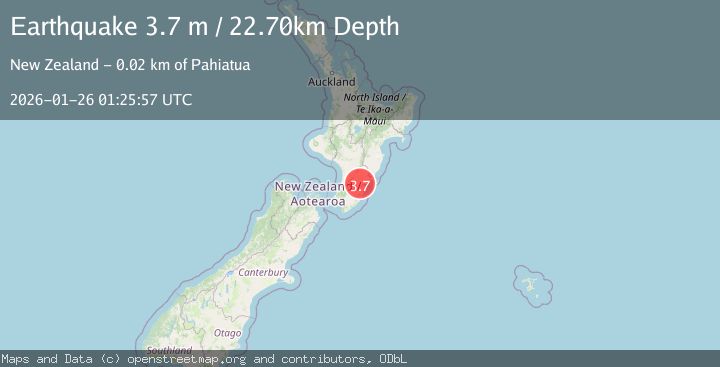 Map of NORTH ISLAND OF NEW ZEALAND
