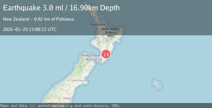 Map of NORTH ISLAND OF NEW ZEALAND