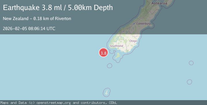 Map of OFF W. COAST OF S. ISLAND, N.Z.