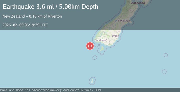 Map of OFF W. COAST OF S. ISLAND, N.Z.