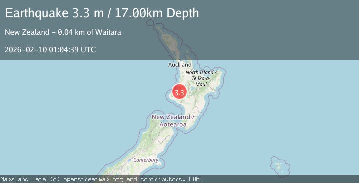 Map of NORTH ISLAND OF NEW ZEALAND