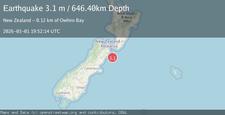 Map of OFF E. COAST OF S. ISLAND, N.Z.