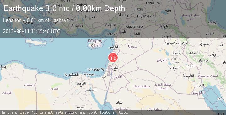 Map of LEBANON - SYRIA REGION