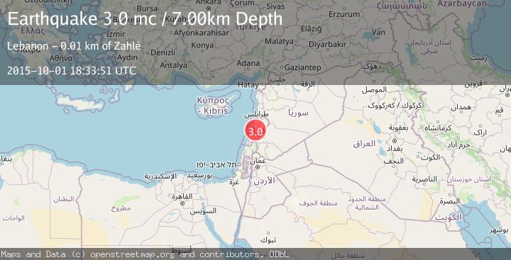 Map of LEBANON - SYRIA REGION