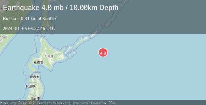 Map of EAST OF KURIL ISLANDS