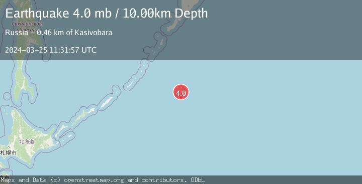 Map of EAST OF KURIL ISLANDS